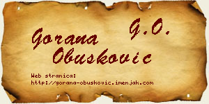 Gorana Obušković vizit kartica